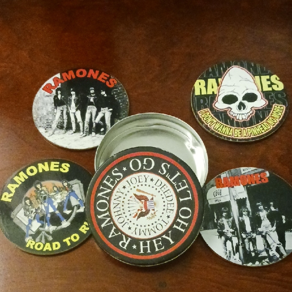 Ramones Band Button Pin Set - Black, Red, Yellow